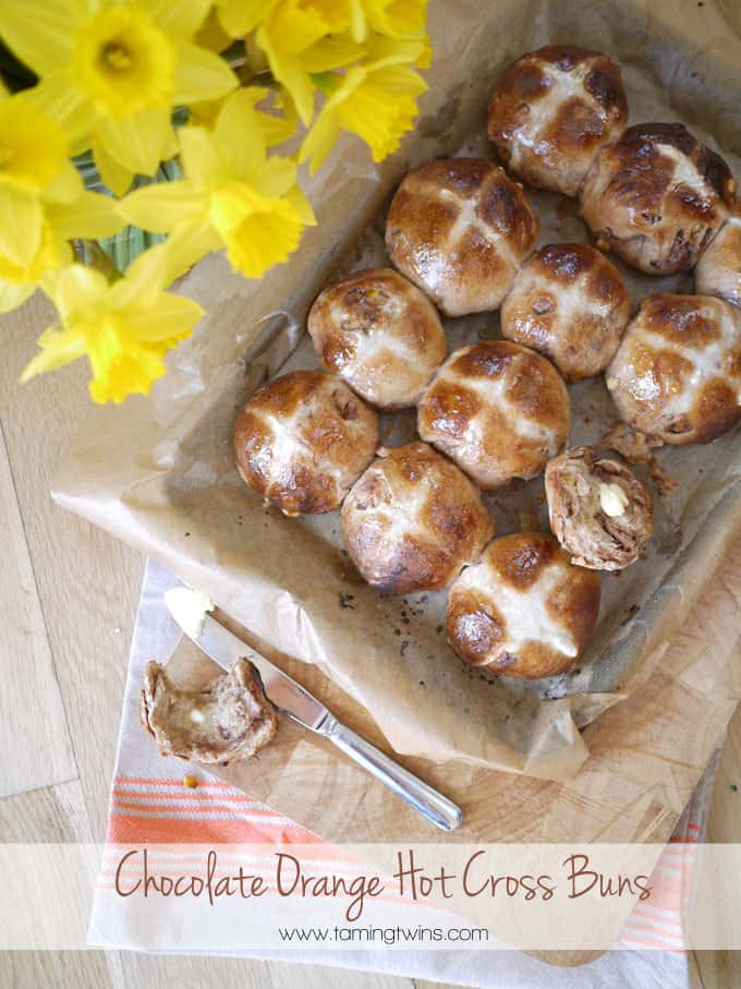 Chocolate Orange Hot Cross Bun - A delicious teatime treat for Easter, a twist on the original and a really fun bake over the spring holiday period. | http://fatburn.news