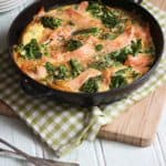 A quick and easy smoked salmon and broccoli frittata recipe, packed with protein, this makes a perfect breakfast or packed lunch, as well as a family dinner.