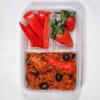 Leftover chicken and rice healthy lunch idea for work