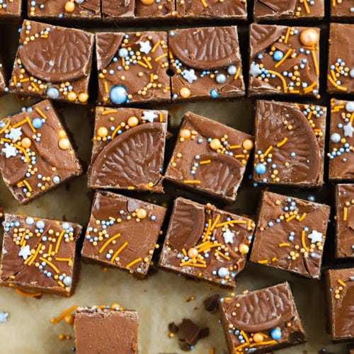 Microwave Chocolate Orange Fudge squares.