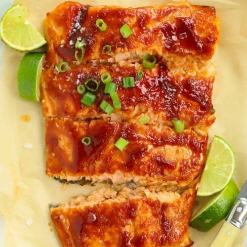 Sticky glazed salmon recipe with honey BBQ sauce
