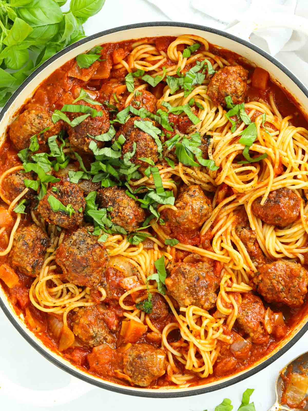 A rich and delicious family favourite of easy Italian-style meatballs served with spaghetti.