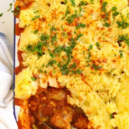 Cheesy mash-topped Cowboy Pie recipe.