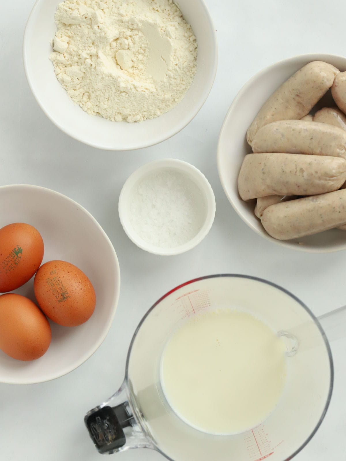 Ingredients for best Toad in the Hole recipe.