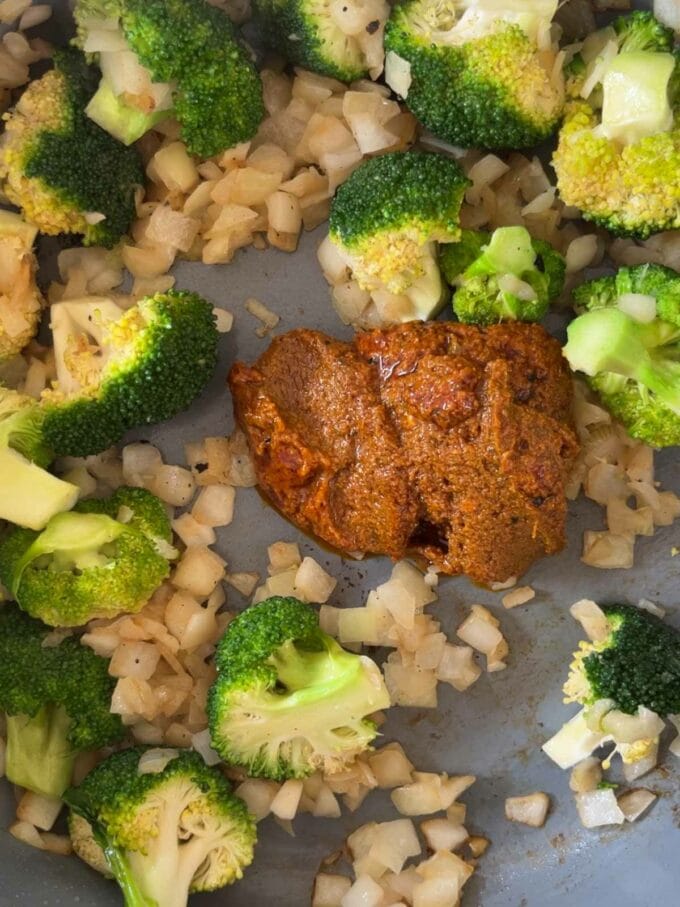 Step 3 in the recipe for Halloumi Curry.