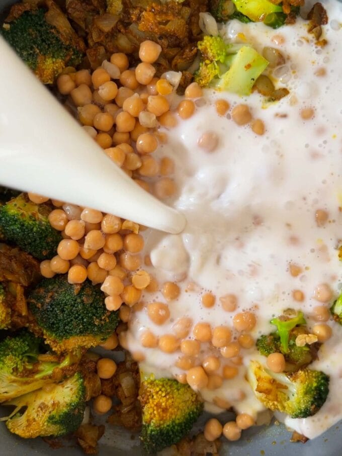 Step 4 in the recipe for Halloumi Curry.