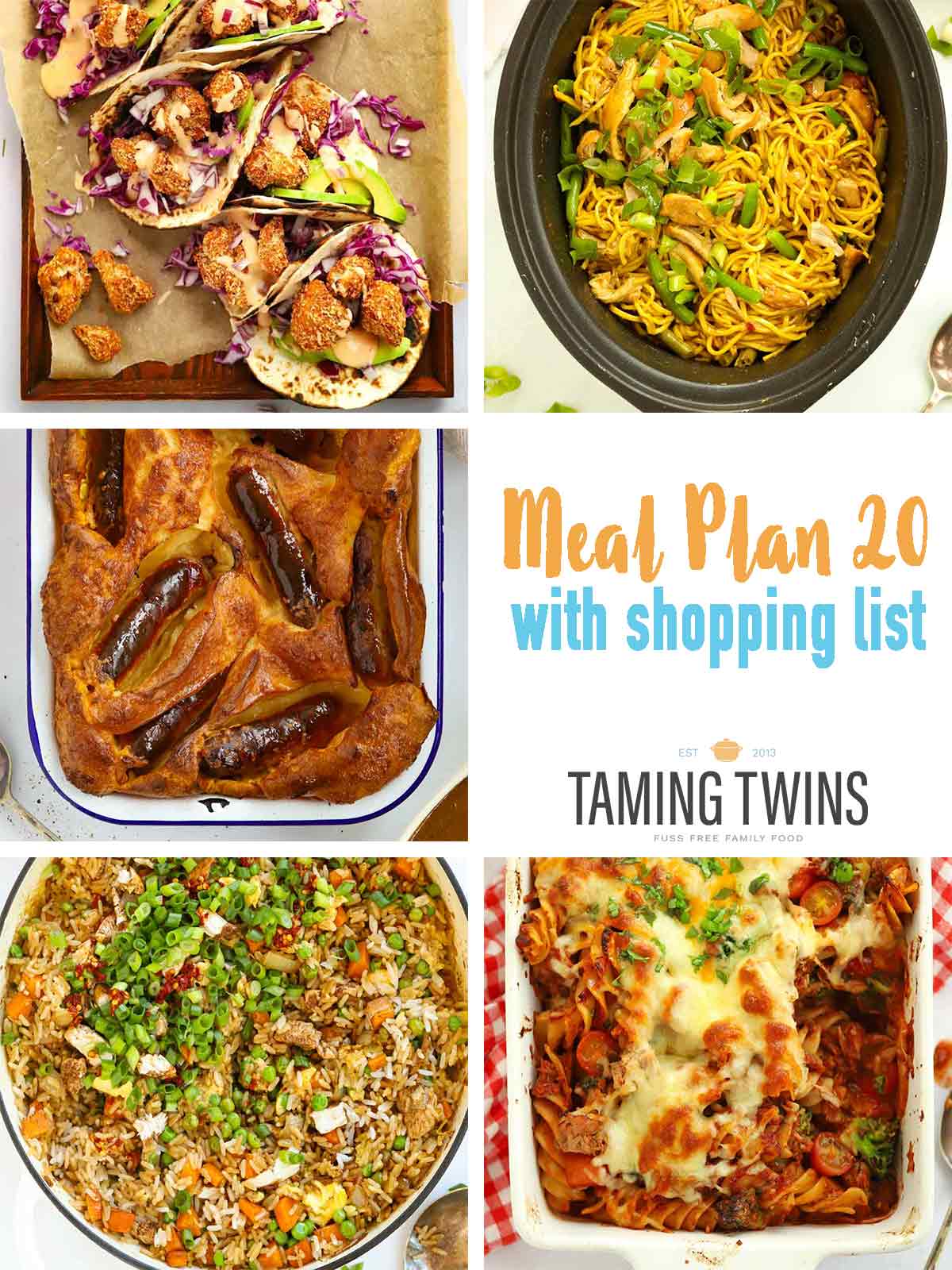 Collage of meals for meal plan 20