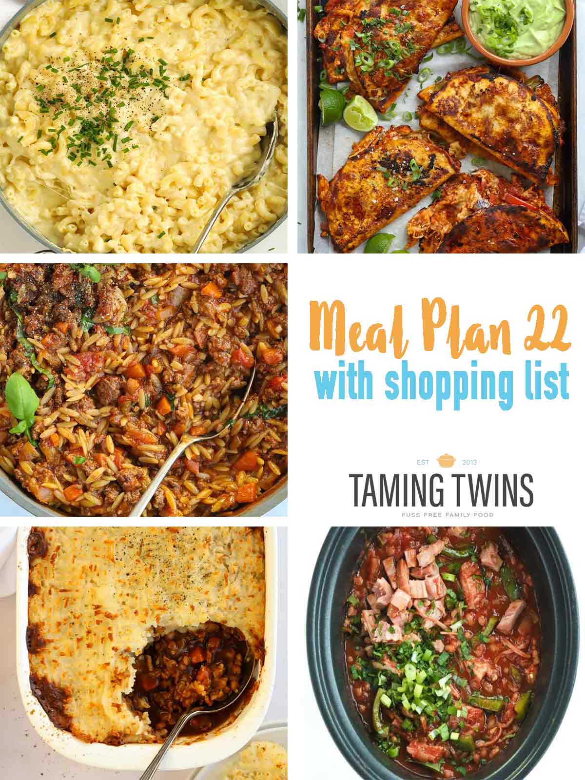 Collage of meals in meal plan 22