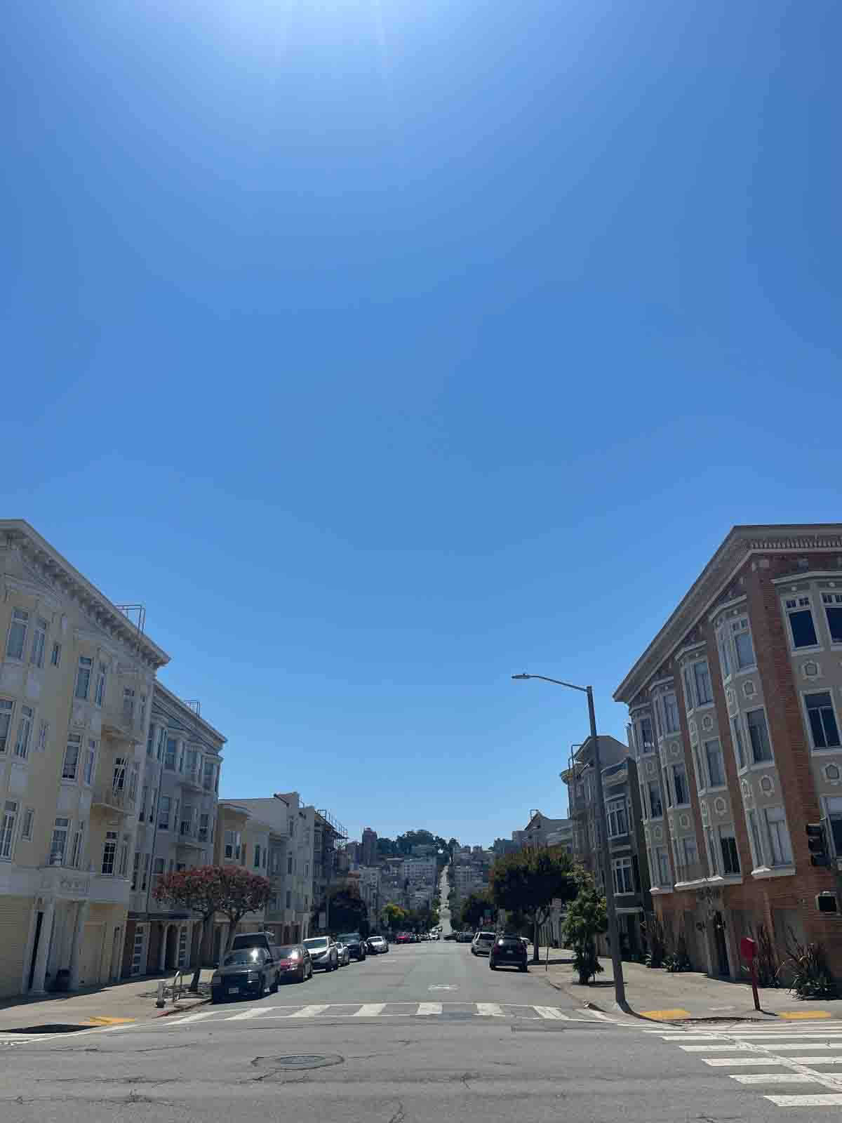 Hilly road in San Francisco.
