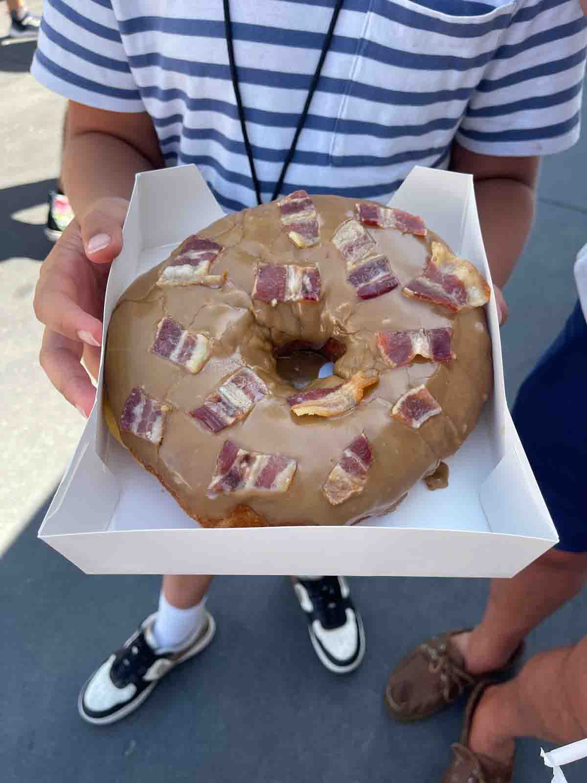 Giant Homer Bacon and Maple Donut at Universal Studios Hollywood.