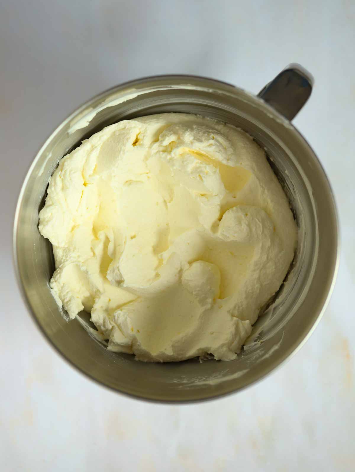 Whipped cream in a bowl.