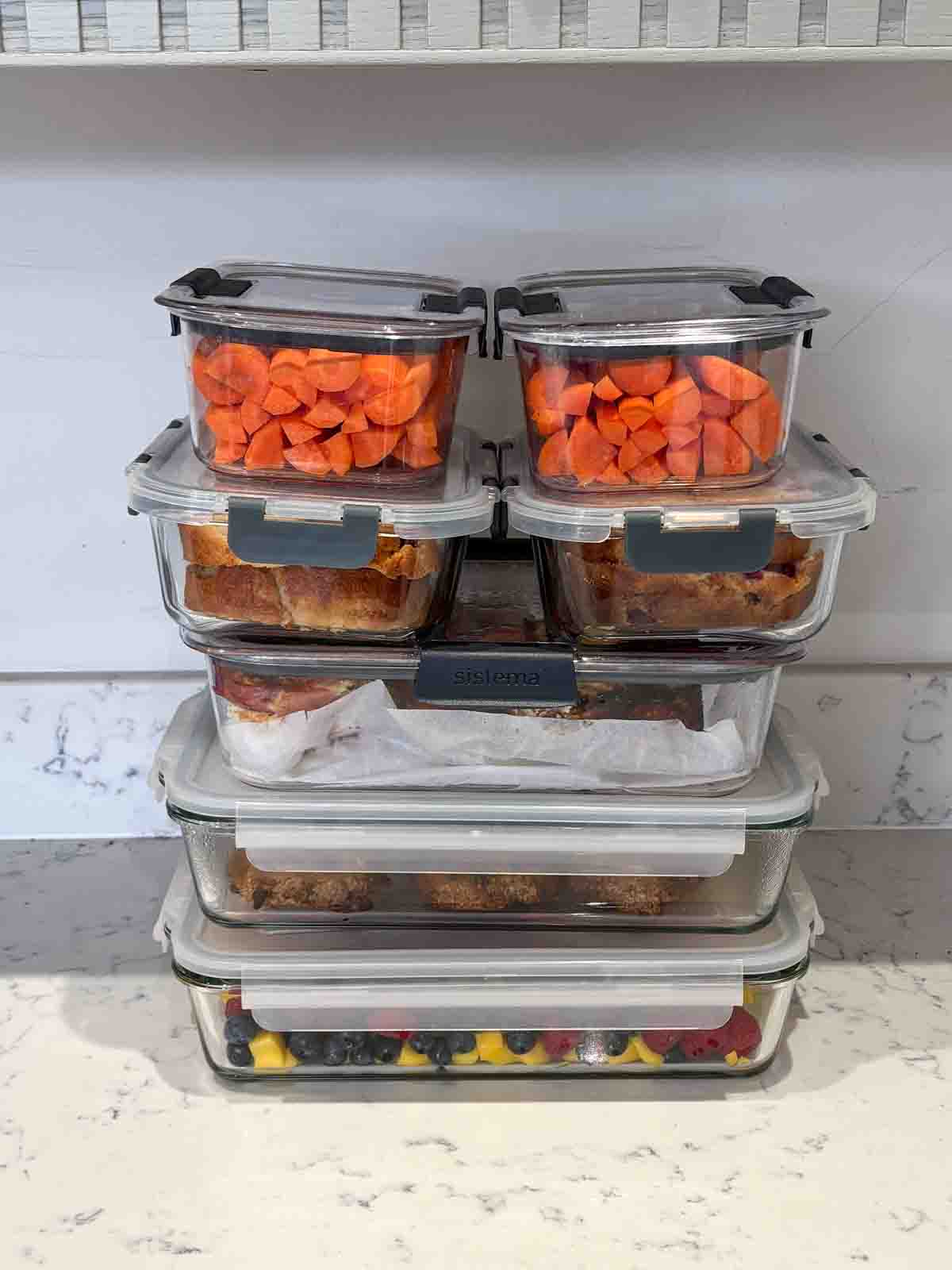 Sunday set up pile of meal prep recipes.